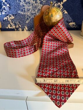 Saks Fifth Avenue Red Geometric Silk Tie